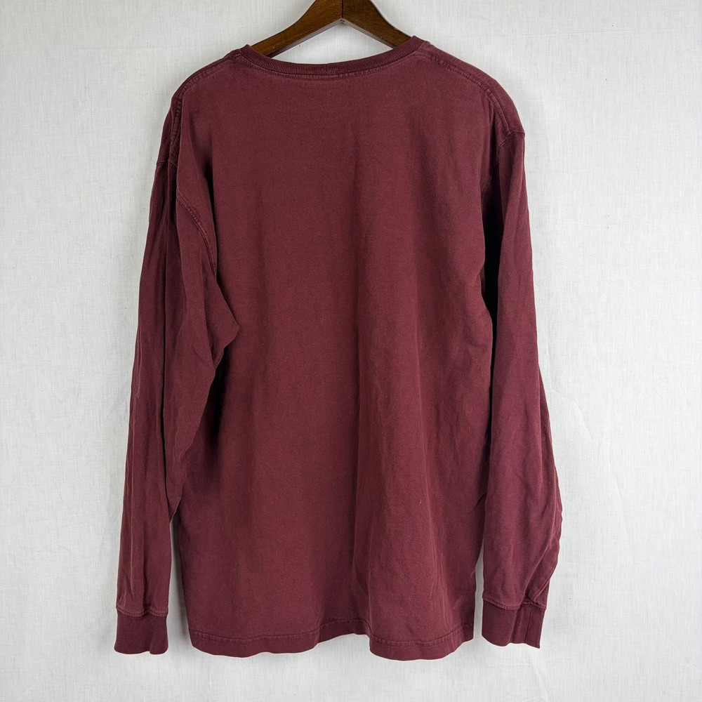 Carhartt Mens K126 PRT Long Sleeve Pocket T-Shirt Burgundy Maroon Original Fit M - Picture 11 of 13